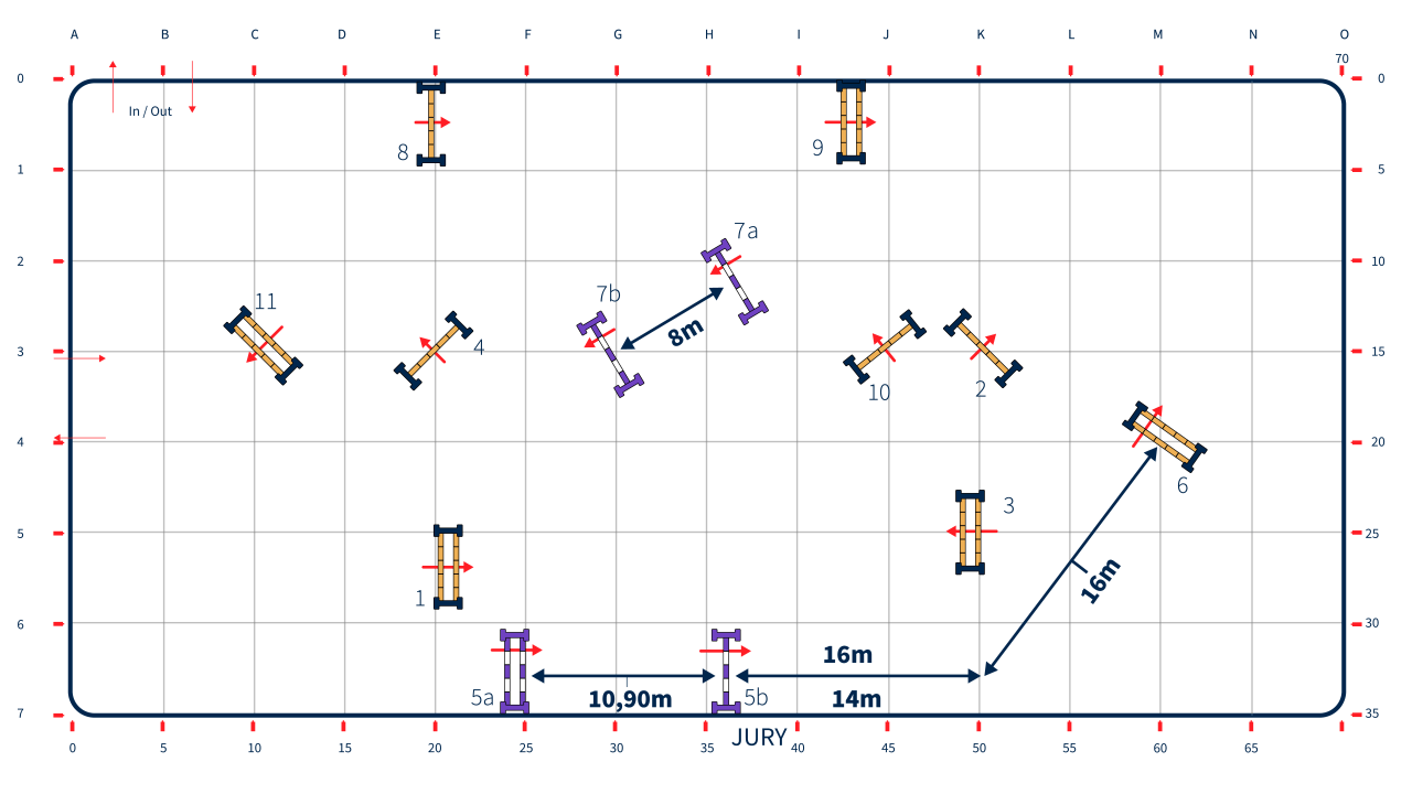 Beispiel für einen Parcours der Disziplin Springen (CSO)